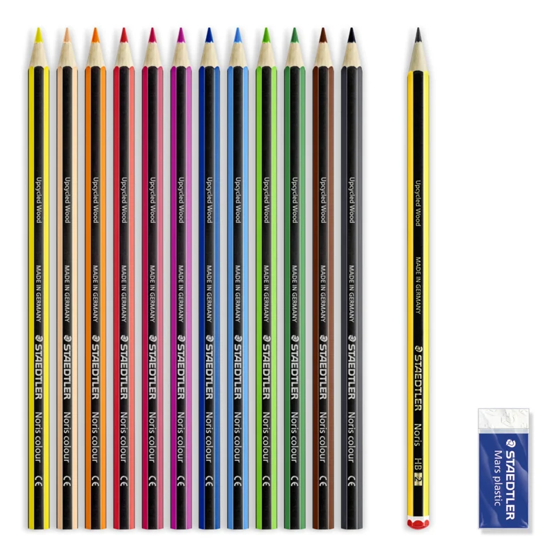 STAEDTLER Noris Club Coloured pencils + Pencil & Eraser, 12 + 2 pcs – Content