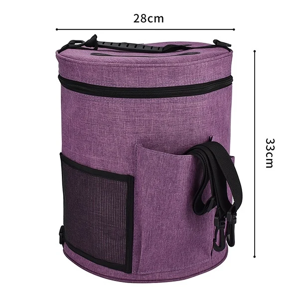 Knitting Bag Round   Purple