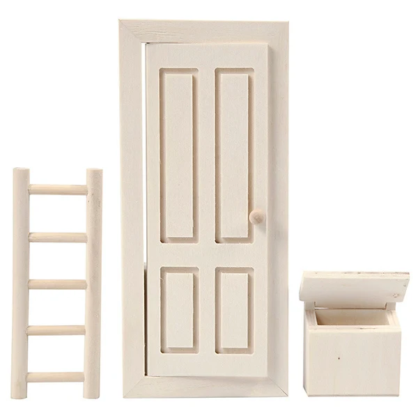 Door, mailbox & ladder 8 x 18 cm