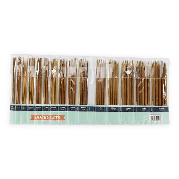 HobbyArts Double pointed needle set Dark bamboo 20 cm (2.00-10.00 mm)