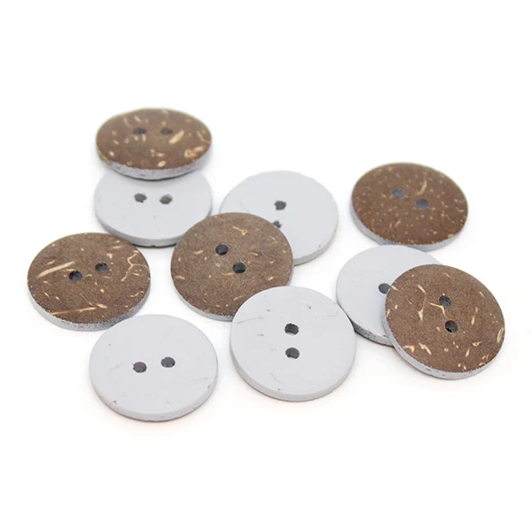 HobbyArts Coloured Coconut buttons Light grey 20 mm, 10 pcs