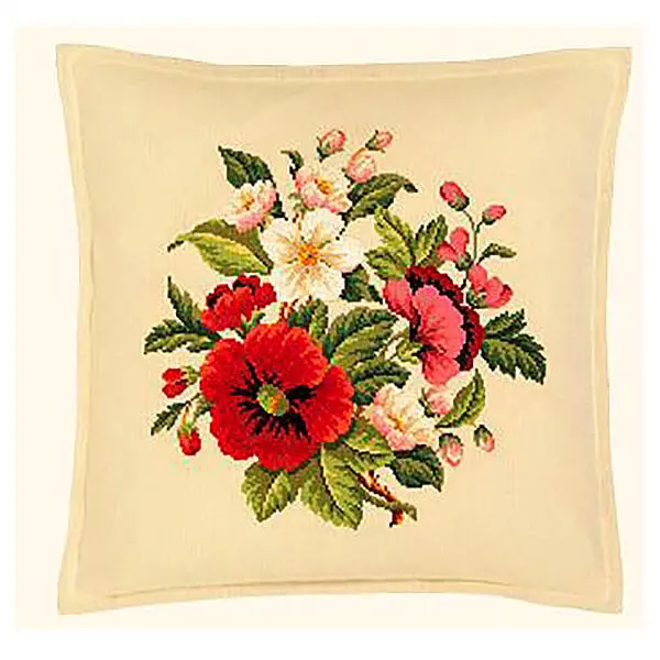 Embroidery kit Pillow Poppies