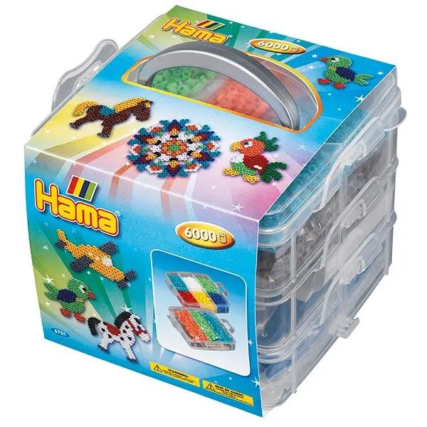 Hama Storage Box Small, 6,000 beads, 3 pegboards