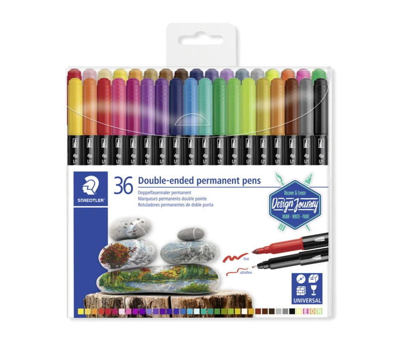 STAEDTLER Double-ended Permanent Pens, 36 pcs – TB36