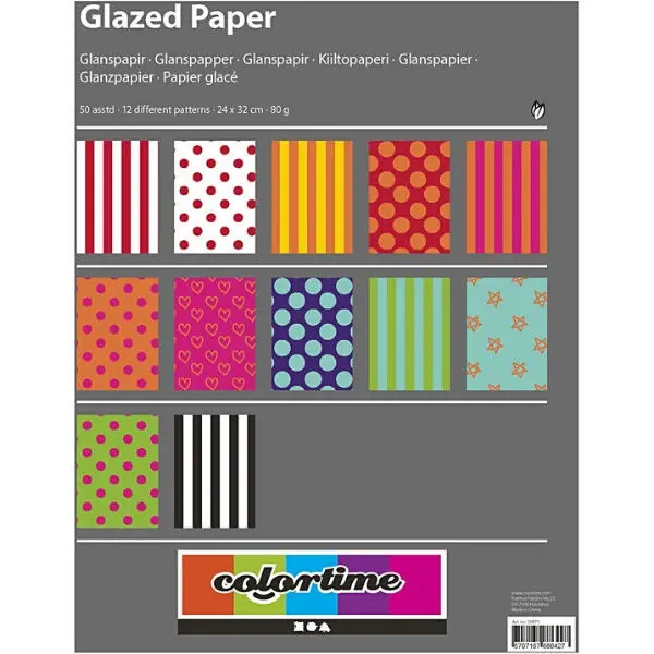 Glossy paper with print