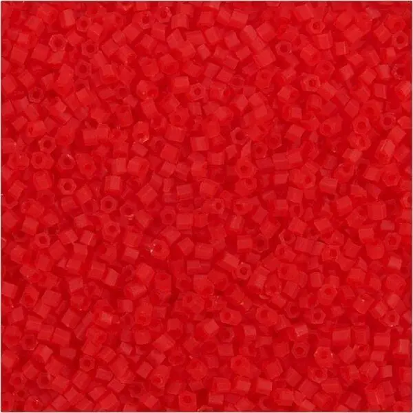 Glass tube beads 1,7 mm Transparent red