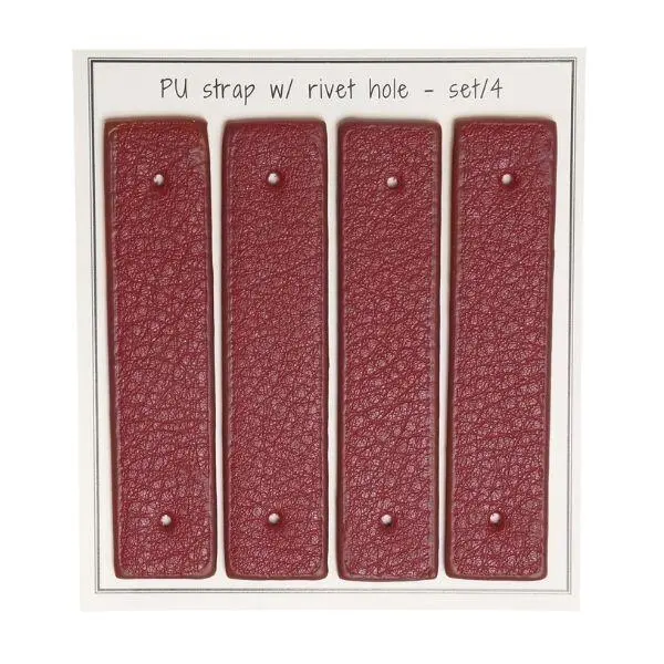 Go Handmade Straps for rivets, 8,5 x 1,8 cm, 4 pcs Raspberry