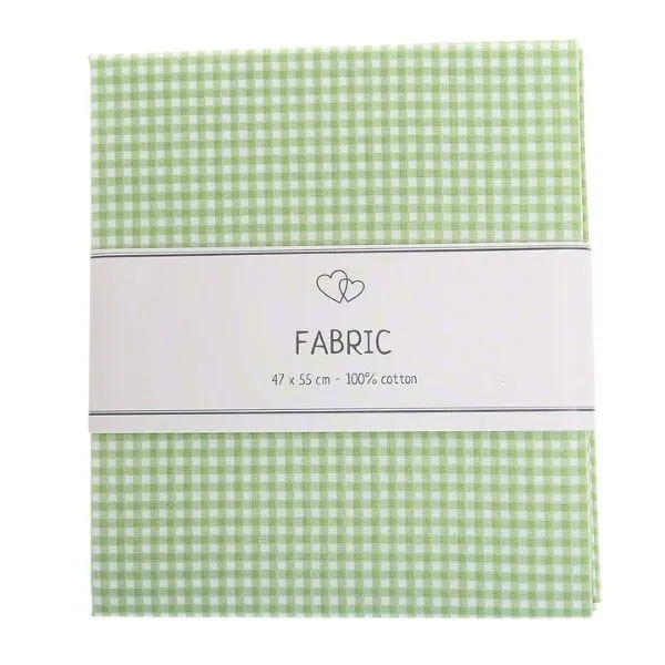 Go Handmade Fabric Green and white cubes