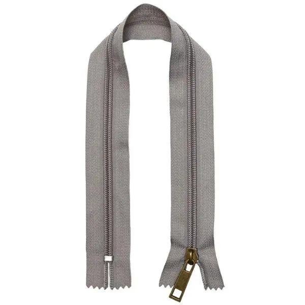 Go Handmade Nylon Zipper 35 cm, Light Grey