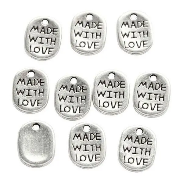 Jewellery Pendant "Made With Love", 10 pcs