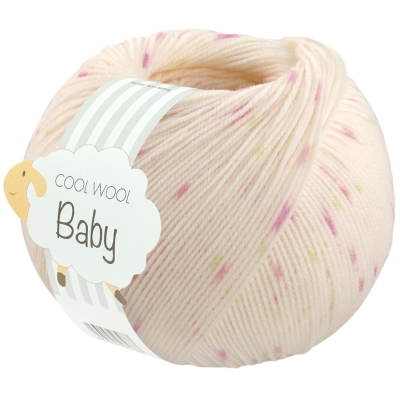 Lana Grossa Cool Wool Baby 367 White/Pink/Kiwi