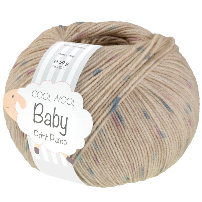 Lana Grossa Cool Wool Baby 371 Light beige/Turquoise/Purple