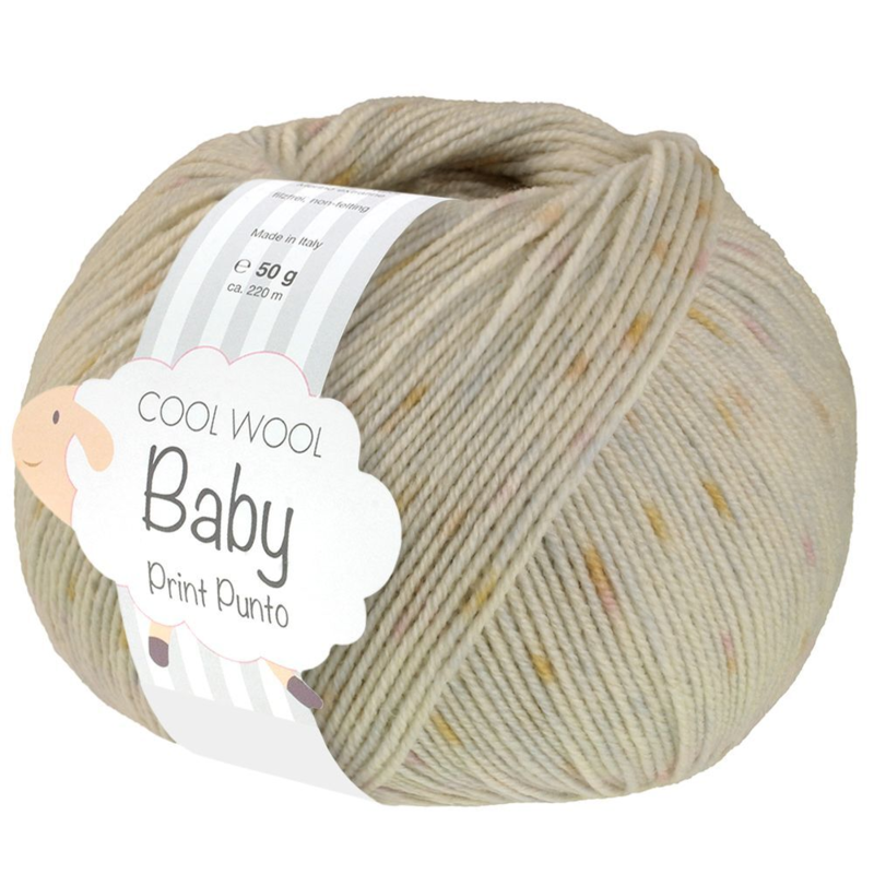 Lana Grossa Cool Wool Baby 373 Pearl beige/Yellow/Light blue/Lilac