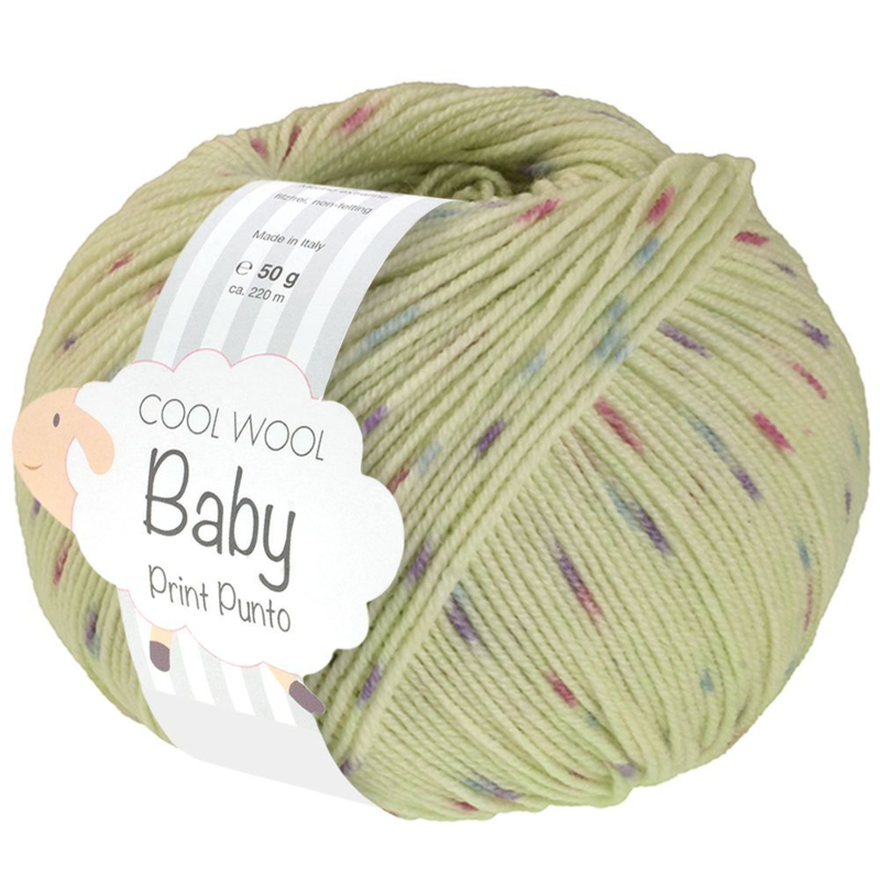 Lana Grossa Cool Wool Baby 372 White green/Light blue/Orchid/Violet