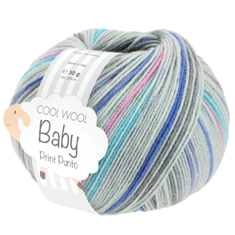 Lana Grossa Cool Wool Baby 316 Light Grey/Dark Grey/Jeans/Inky Blue/Pink/Turquoise