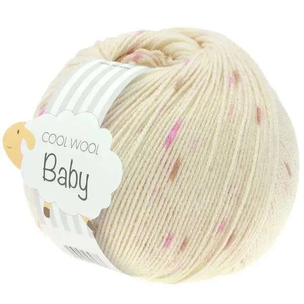 Lana Grossa COOL WOOL BABY 353 Off white/Lilac/rose/berry
