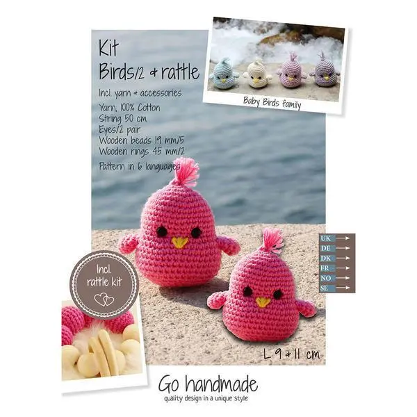 Go Handmade Crochet Kit Baby Birds and Rattle