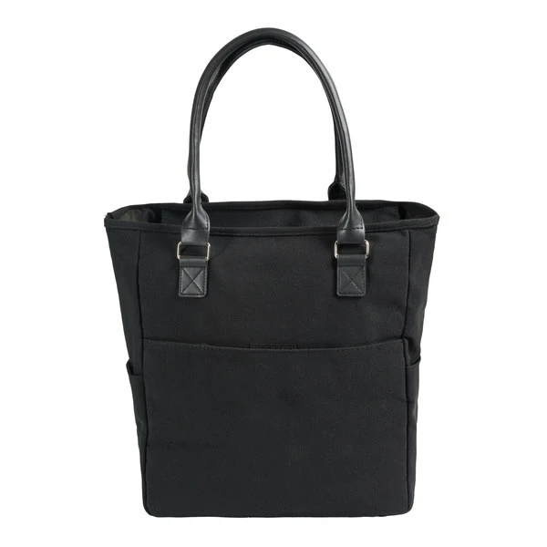 Shoulder bag with zipper pocket, black