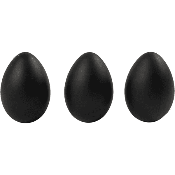 Egg Black Plastic 6 cm, 12 pcs