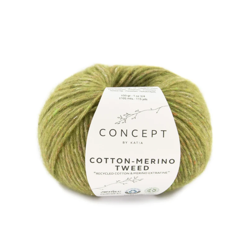 Katia Cotton-Merino Tweed 502 Green