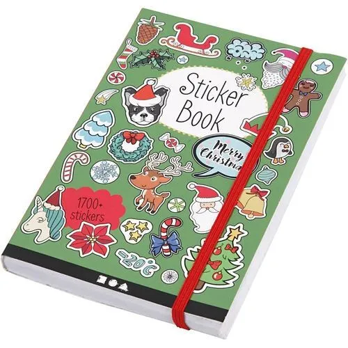 Book with stickers, Christmas motifs, size 11,5 x 17 cm, 76 sheets