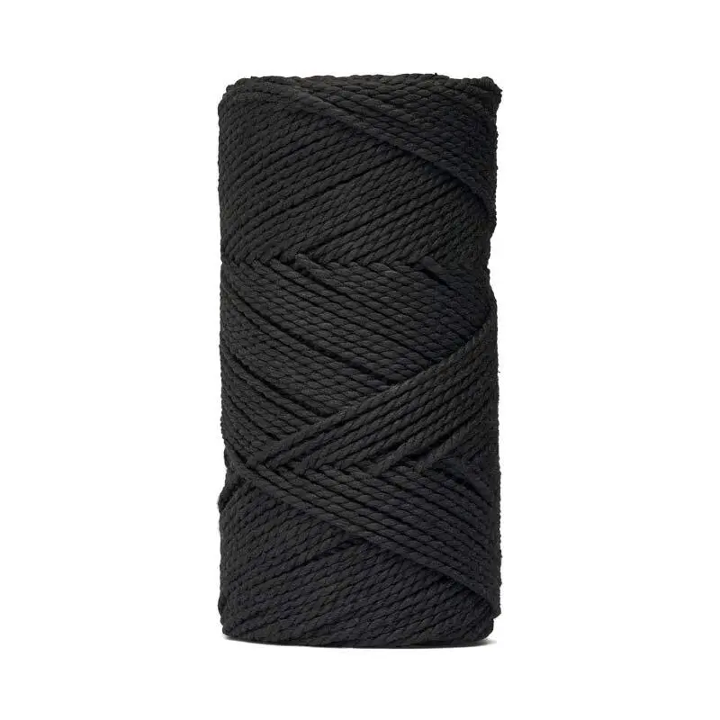 LindeHobby Macrame Lux, Rope Yarn, 2 mm Black