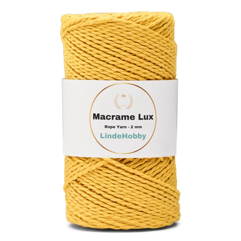 LindeHobby Macrame Lux, Rope Yarn, 2 mm 07 Yellow
