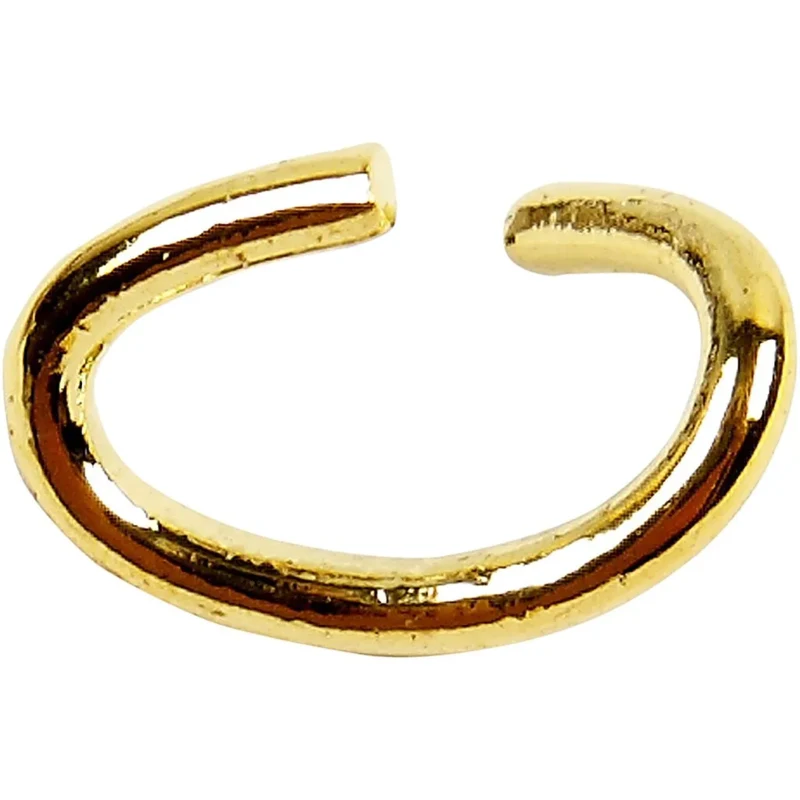 Oval metal rings, gold-plated