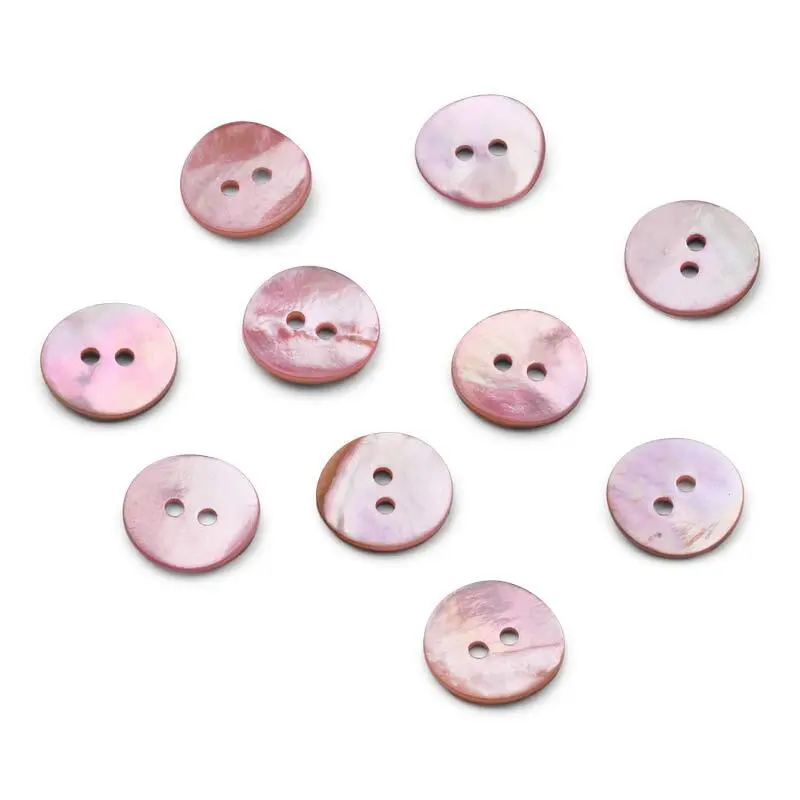 HobbyArts Mother of Pearl Buttons, Blush, 15 mm, 10 pcs