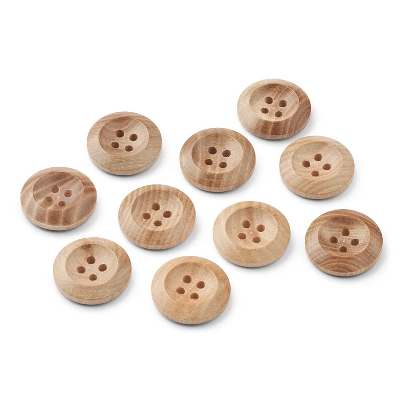 LindeHobby Light Wood Buttons, 20 mm, 10 pcs