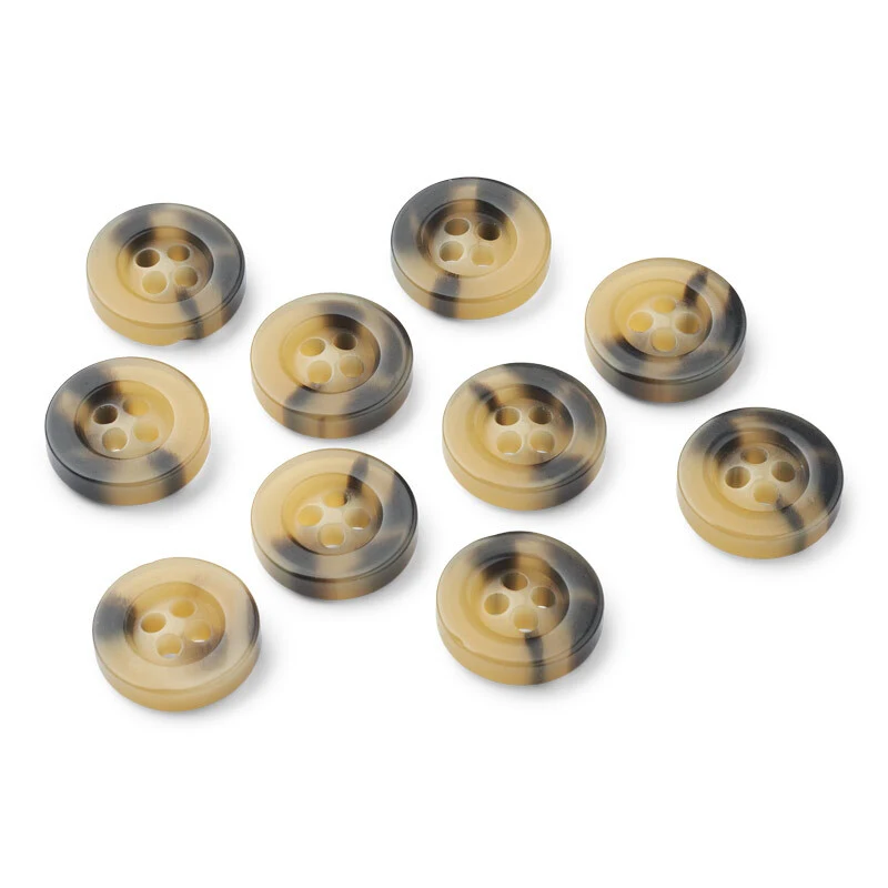 LindeHobby Beige/Black Plastic Buttons, 24 mm, 10 pcs