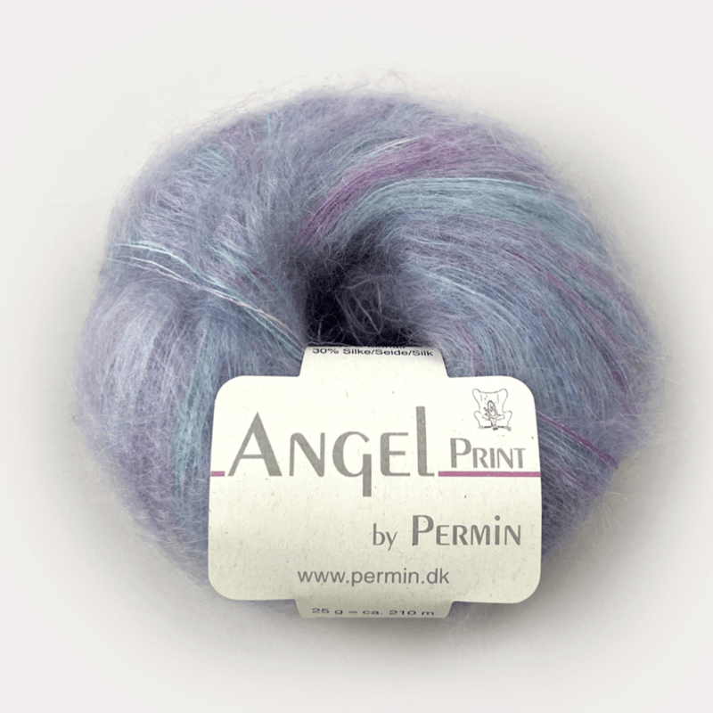 Permin Angel print 61 Purple/Mint
