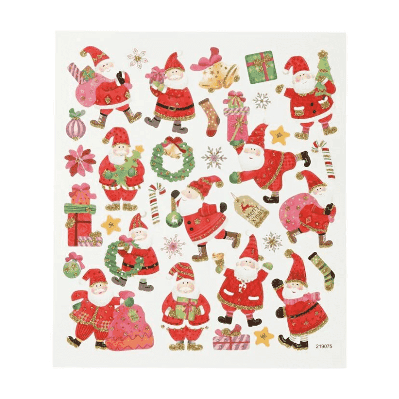 Stickers, Christmas, 15 x 16.5 cm, 1 sheet Santa Claus in High Spirits