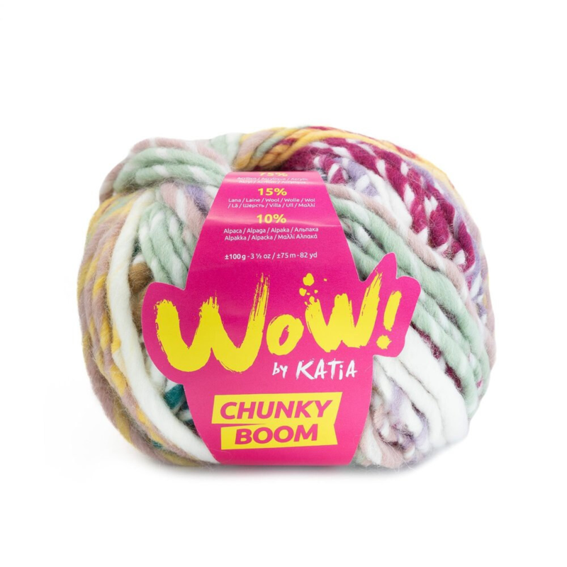 Katia Wow Chunky Boom 300 Petrol-Pearl blackberry-Pink