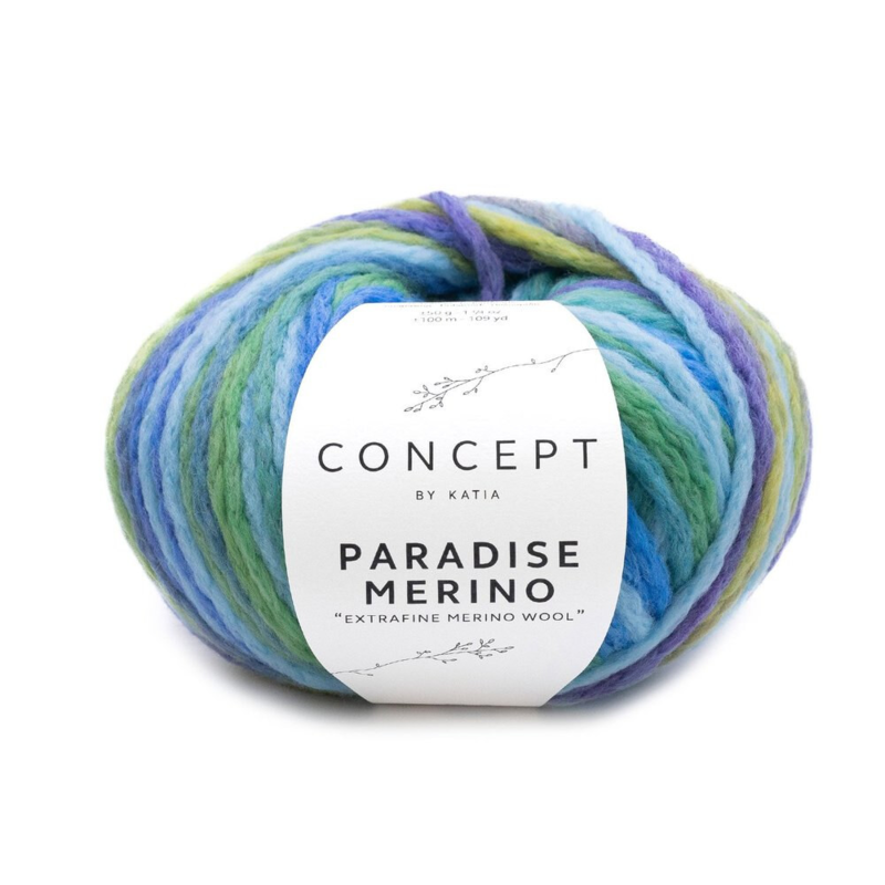 Katia Concept Paradise Merino 502 Light Blue-Blue-Green-Yellow