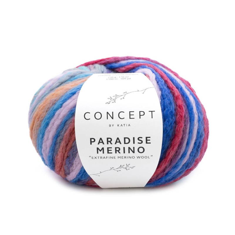 Katia Concept Paradise Merino 501 Chestnut Brown-Blue-Orange-Purple