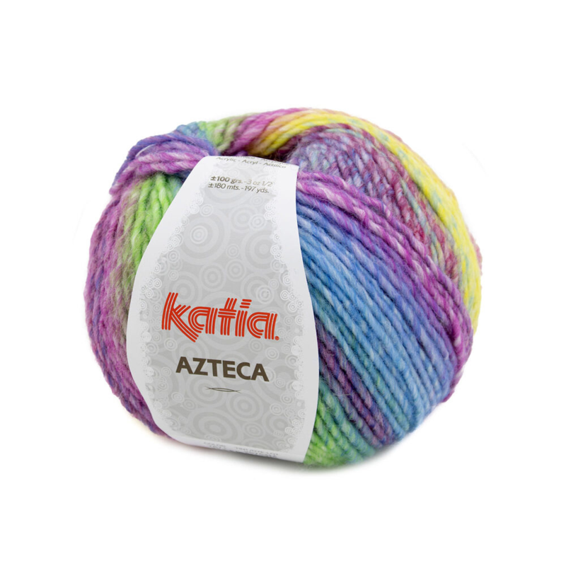 Katia Azteca 71 Orange-fuchsia-green-blue-purple