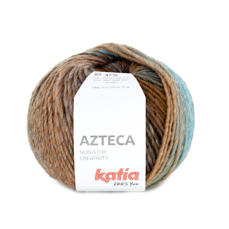 Katia Azteca 89 Brown-blue-ecru