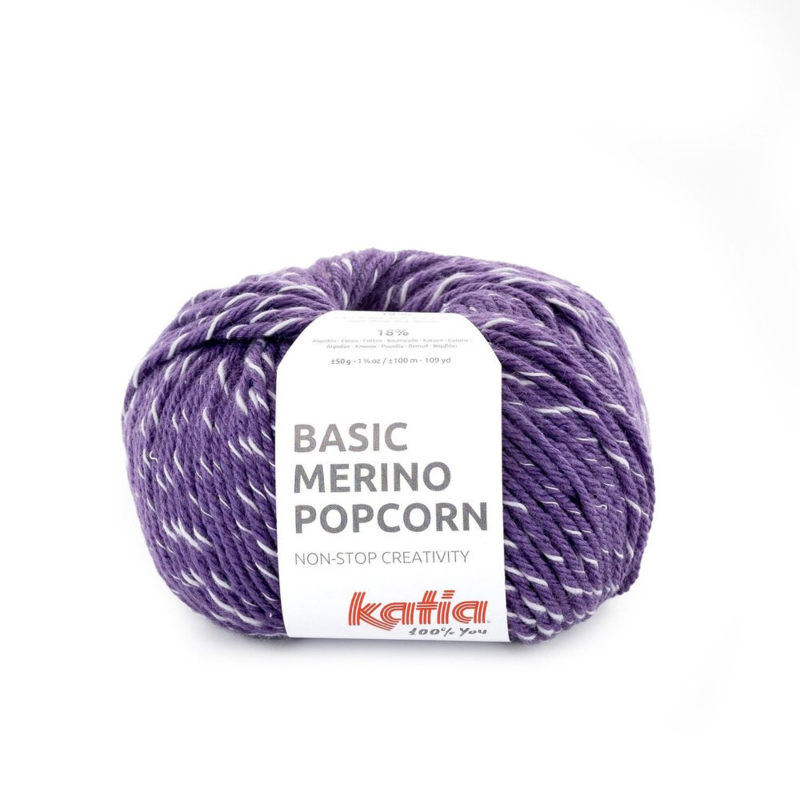 Katia Basic Merino Popcorn 100 Violet-white