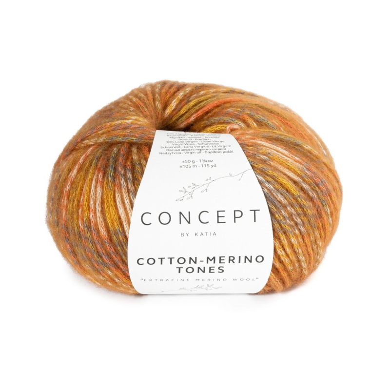 Katia Concept Cotton-Merino Tones 305 Khaki-ochre-rust