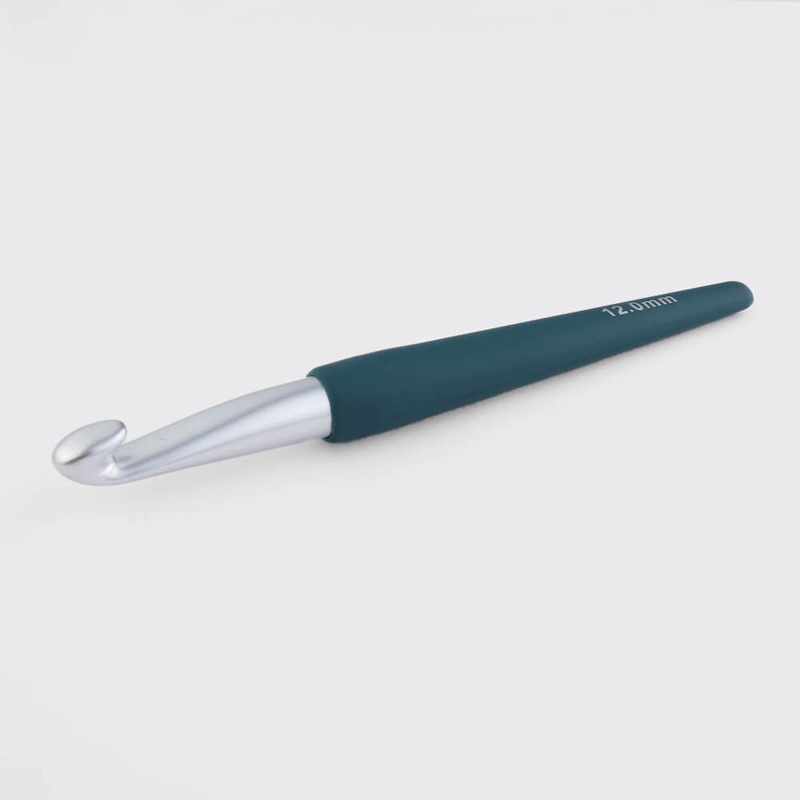 KnitPro Waves 2.0 Single Ended Crochet Hook (2.0-12.0 mm) 12.00 mm Emerald