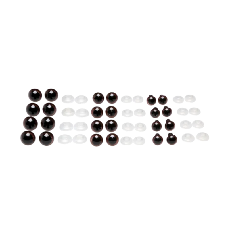 Go Handmade Safety Eyes, Brown, Mix Pack, 12 Pairs