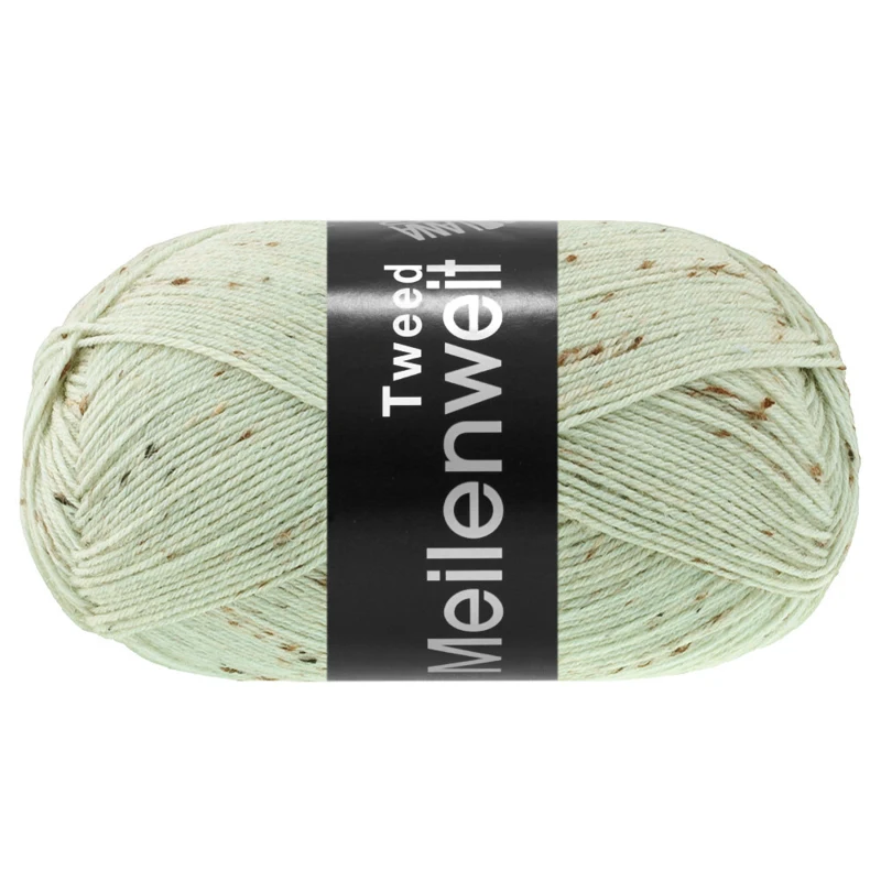Lana Grossa Meilenweit 100 Tweed 182 White green
