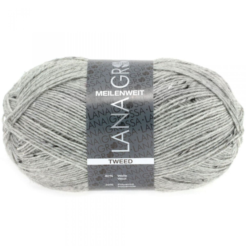 Lana Grossa Meilenweit 100 Tweed 110 Grey melange