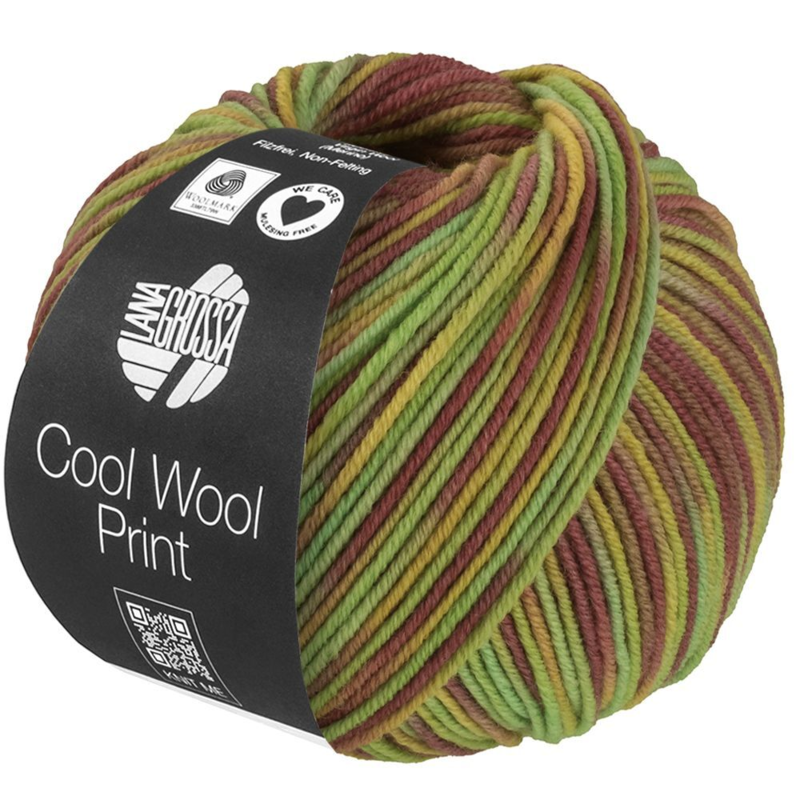 Lana Grossa Cool Wool Print 839 Pistachio/Light green/Mustard/Mauve