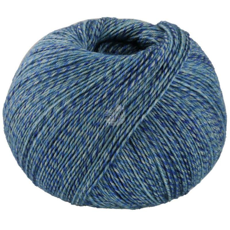 Lana Grossa Vintage Socks 1014 Heathered Navy/turquoise/grey/midnight blue