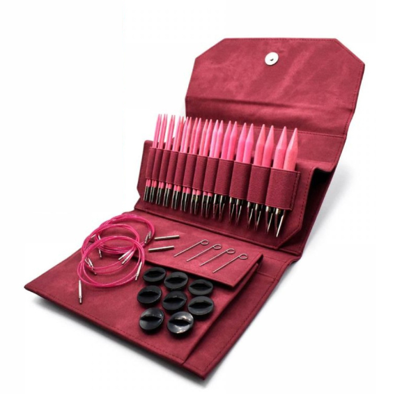 LYKKE Interchangeable Circular Needle Set Blush, Crimson, 13 cm