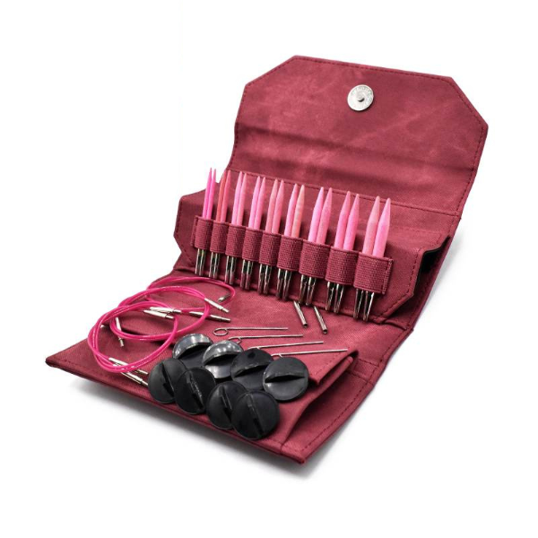 LYKKE Interchangeable Circular Needle Set Blush, Crimson, 9 cm