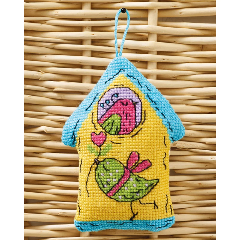 Yellow Birdhouse 7x9cm