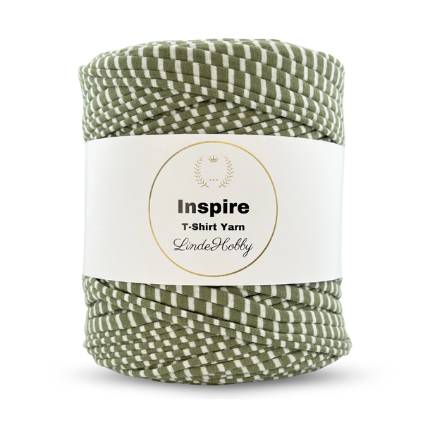 LindeHobby Inspire Print 13 Green with thin white stripes